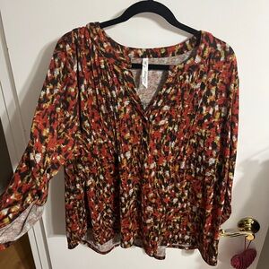 💜 2X/3X Women's Fall colors Multicolor Blouse